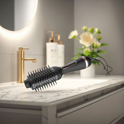 Escova de Secador de Cabelo Elétrica Multifuncional com Barril Oval para Modelagem Fácil em Casa, Salão ou Viagem
