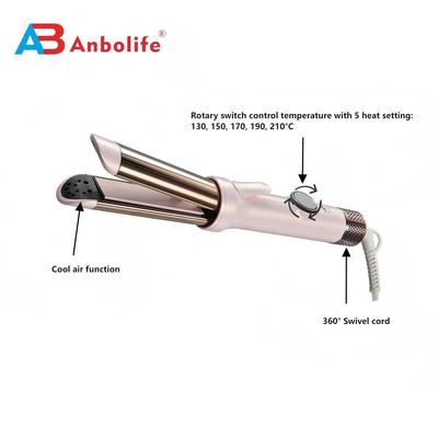 Enrolador de cabelo profissional com tela LED de ajuste rotativo e faixa de 130-210 ° C para todos os tipos de cabelo