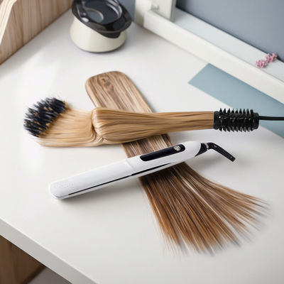 Limpador de cabelo profissional e ferro plano com 10 níveis de temperatura de 130-230 ° C e placas de teflon para cabelos lisos e sem frizz