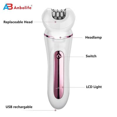 5 em 1 Epilador IPX6 à prova d'água com bateria de 600 mAh para Kit de Cuidados Faciais e corporais