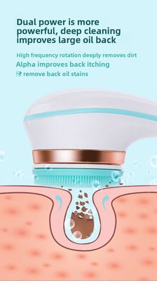 Escova de banho elétrica recarregável totalmente automática com alça longa Esfregão de massagem corporal de silicone