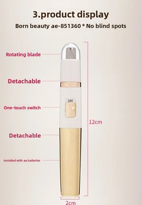 Aparador Elétrico de Pelos do Nariz ANBOLIFE com Bateria de Lítio para Uso Doméstico, Plástico Durável, Aparador Pessoal