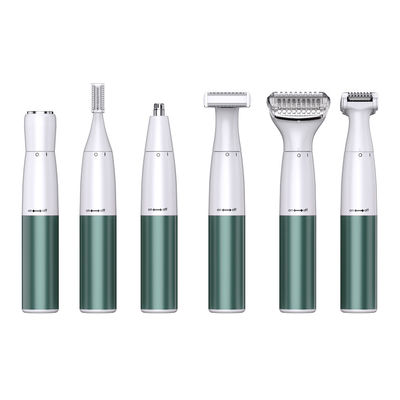 6 em 1 Multifuncional Mulheres Barbeador Epilator Conjunto com 1200mAh Bateria lâmina de aço inoxidável e peças de reposição gratuitas