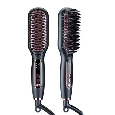 Mini LCD Display Pincel Elétrico de Cabelo com 42W de Potência e 10 Níveis de Temperatura para Estilo de Duplo Propósito