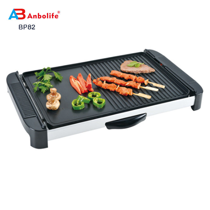 Anbo forno de pizza eléctrico redondo multifuncional revestimento cerâmico Grill de churrasco elétrico/grill elétrico/placa de churrasco com tampa
