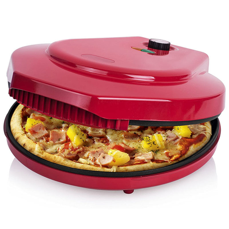 Máquina de fazer pizza não pegajosa de 12 polegadas para casa Forno elétrico de pizza de 1450W