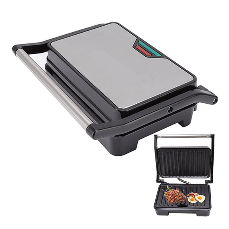 Panini Press Sandwich Maker Superfície não-aderente Quente duplo aço inoxidável Café da manhã Maker Grill de contato Queijo ovo Bife de bacon