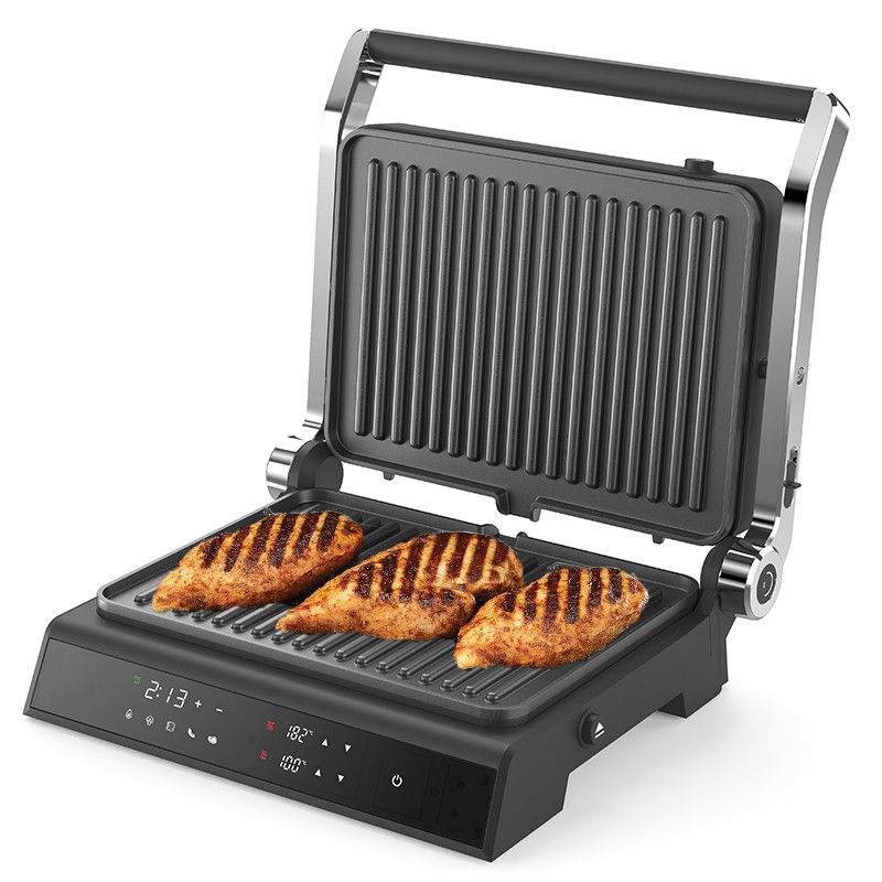 Prato removível Grill Grill Panini Grill Grill Grill sem fumaça Grill interior Grill LED touch screen Grill de contato digital