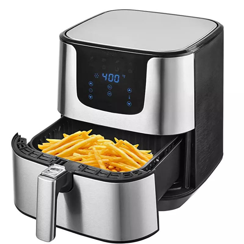 Fritador de ar de aço inoxidável livre de óleo forno de cozinha elétrico 5.5L 7L XL Digital 8 Presets Touch Screen