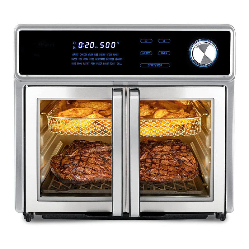 Fornos de fritura a ar de 1700W Porta francesa 5.5L 6.5L 23L Aço inoxidável saudável sem óleo