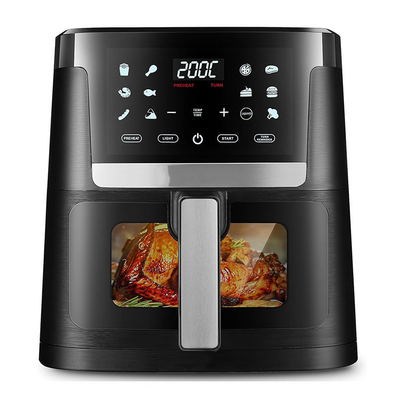 7L com Janela Fritadora de Ar de Aço Inoxidável Forno Led Tela Táctil Para 12 Presets Limpo Fácil 1800w Casa
