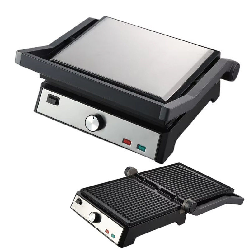 Grelha sem fumo Bbq Grill elétrico aparelho de cozinha doméstico desmontável 4/6 fatias Panini Maker