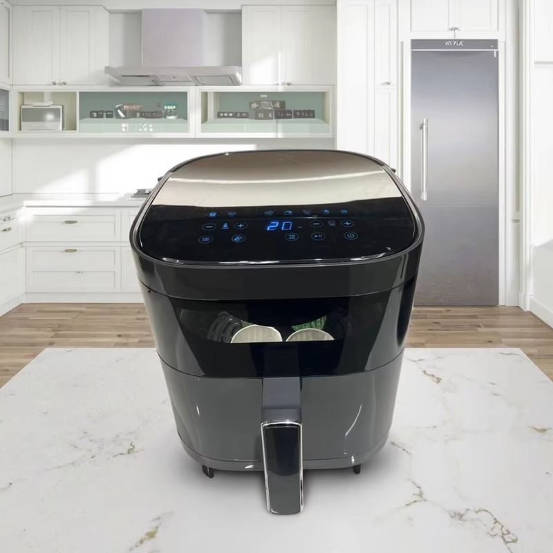 6l Fritadora de ar inteligente Forno de aço inoxidável Multifuncional Quadrado pequeno saudável Elétrico para uso doméstico