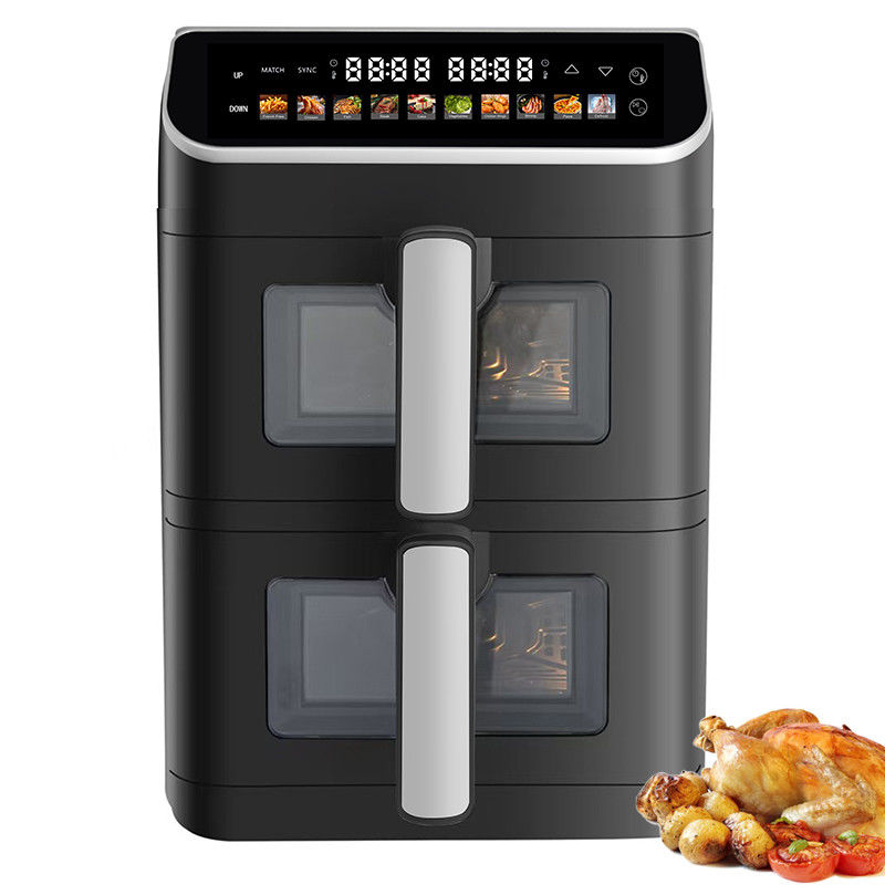Dual Stack 12 Color Presets 6+6l Electric Digital Air Fryer Sync Função de cozinha dupla com opção de tipo de forno de janela visível